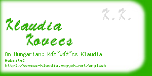 klaudia kovecs business card